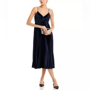 Likely Women's Asra Midi Dress - Navy Satin - 6 - New with tags